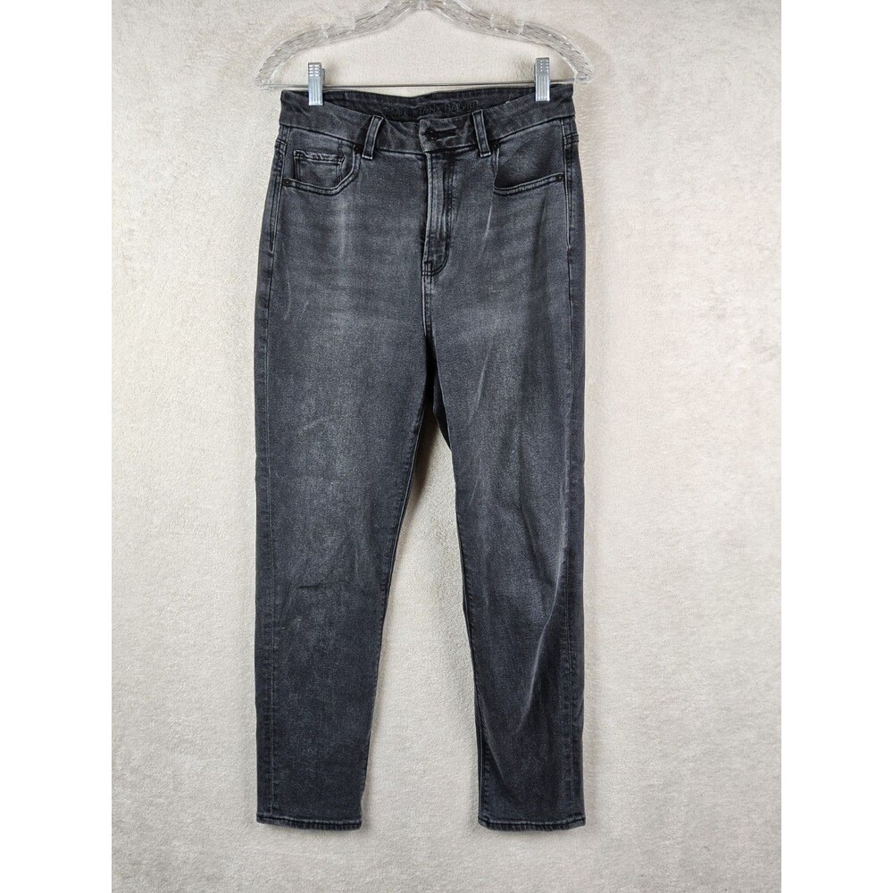 American Eagle Women's High Rise Black Denim Tapered Jeans Size 4